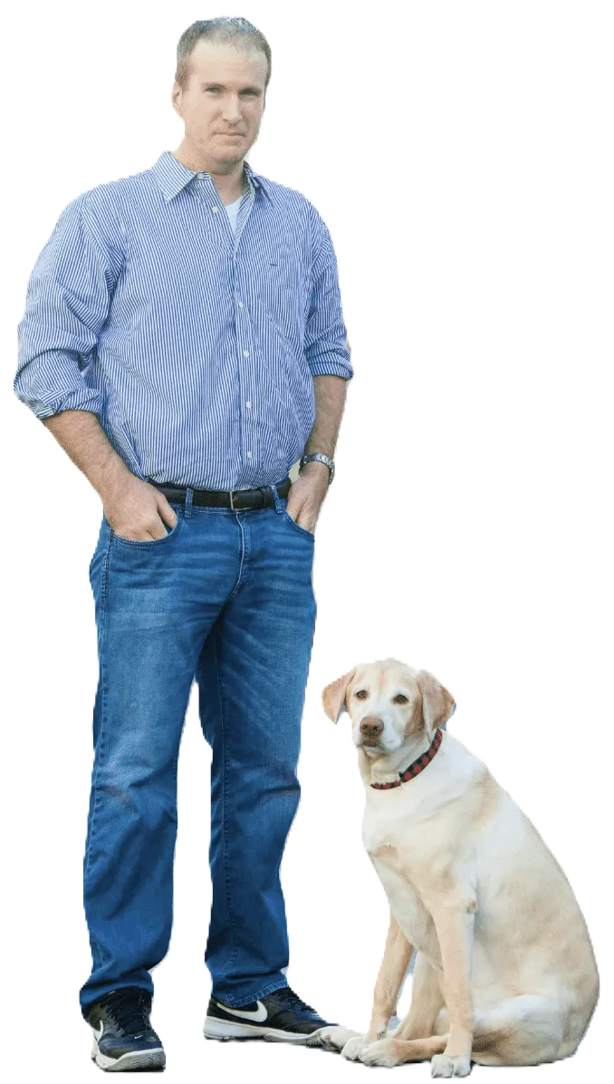 South Florida business attorney and his dog Caliegh.